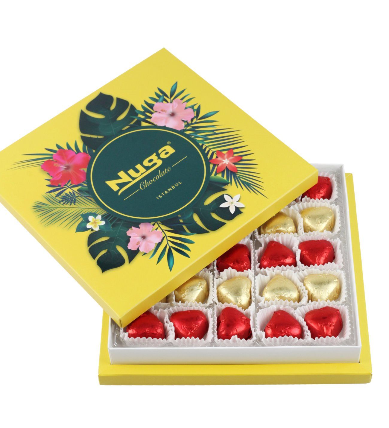 Giallo Çiçek Desenli Kutu Kalpli Special Çikolata