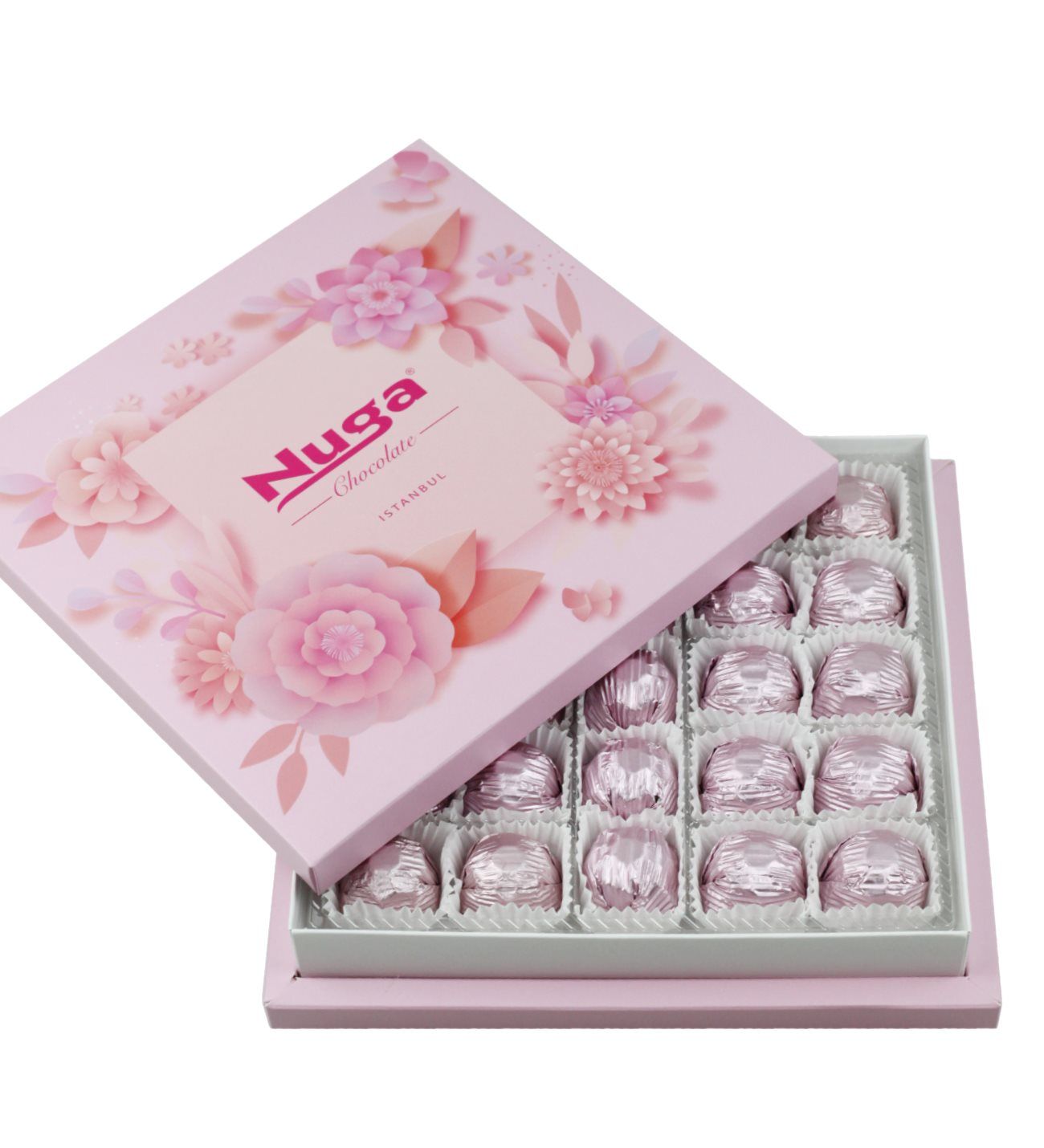 Rosa Çiçek Desenli Kutu Sargılı Special Çikolata