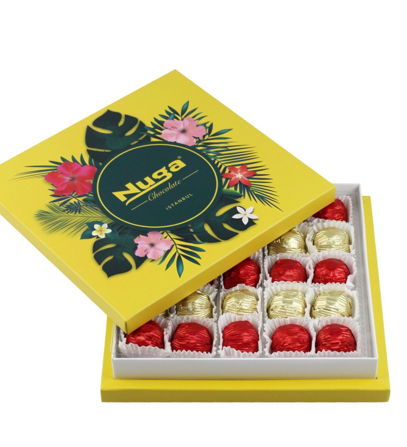 Giallo Çiçek Desenli Kutu Kalpli Special Çikolata